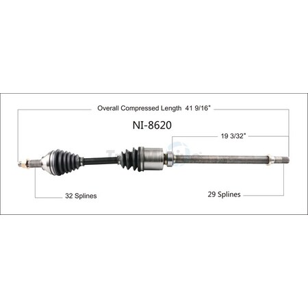 Surtrack Axle Cv Axle Shaft, Ni-8620 NI-8620